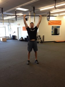 ending position of floor to overhead gym challenge